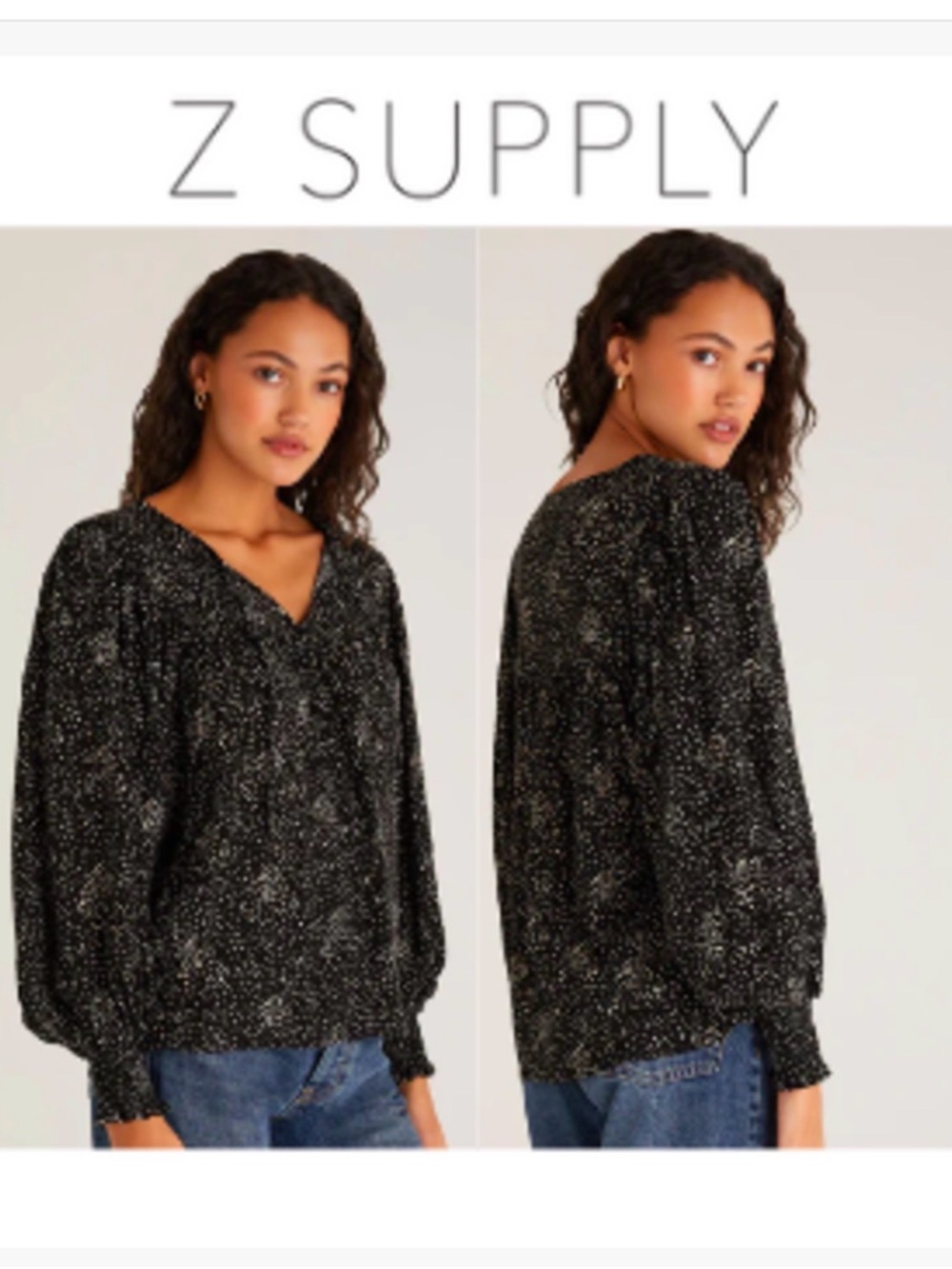 Z Supply Miriam Dot Blouse NWT size XL
